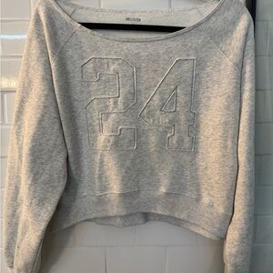 Hollister Light Gray off shoulder sweatshirt